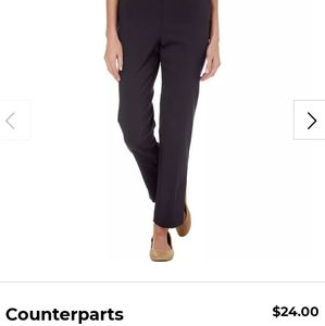 Counterparts Stretchy Pull Up Slacks Size 10 Navy